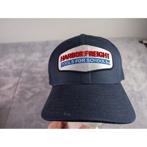 Harbor Freight Tools for Schools Trucker Hat Navy Blue Snapback Mesh Cap RARE